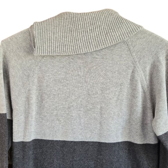 Eight Eight Eight Striped Zipper Cowl Neck Sweater Small Tunic Length Pockets - Picture 5 of 9